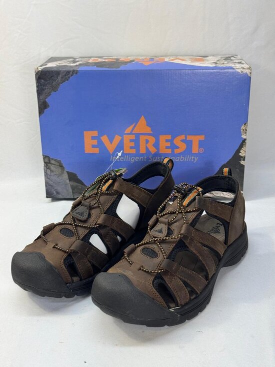 Everest Mens Hiking Sandals Size 10 Brown Leather Water Shoes Closed Toe NEW main image 8